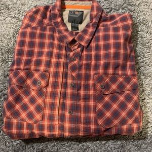 5.11 Tactical Series Shirt Mens XXL Red Plaid Long Sleeve Snap Buttons